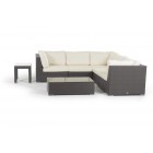 Long Beach Gartenmöbel Rattan Lounge Set braun