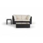 Sunset Rattan Lounge Set schwarz