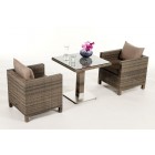 Gartenmöbel: Rattan Tisch Set Balcony Sandstorm