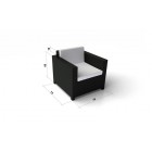Rattan Gartenmöbel Luxury Lounge Sessel schwarz 3D