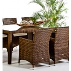 Rattan Gartenmöbel Tische und Stühle Nairobi 180 mixed braun
