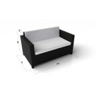 Rattan Gartenmöbel Luxury Lounge Sofa schwarz 3D