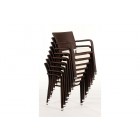 Rattan Möbel: Stühle für Tischset Miami schwarz, stapelbar