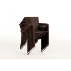 Rattan Möbel: Stühle für Tischset Miami schwarz, stapelbar