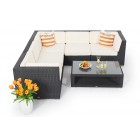 rattanmoebel elsa lounge schwarz mit garten kissen