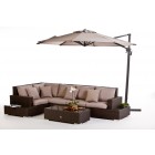 Rattan Gartenmöbel Lounge Sitzgruppe Manhattan mit Sonnenschirm