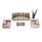 wellington garten lounge 3er mit sessel sunbrella sandbraun