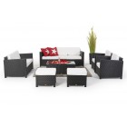 Westham Deluxe Gartenmöbel Lounge schwarz Polster beige