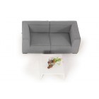 Wetterfeste kleine Outdoor Lounge Hanna grau mit Tisch