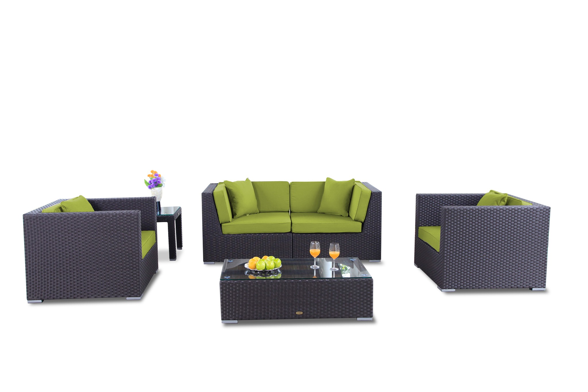 Black Bilbao lounge rattan garden furniture for your terrace, garden