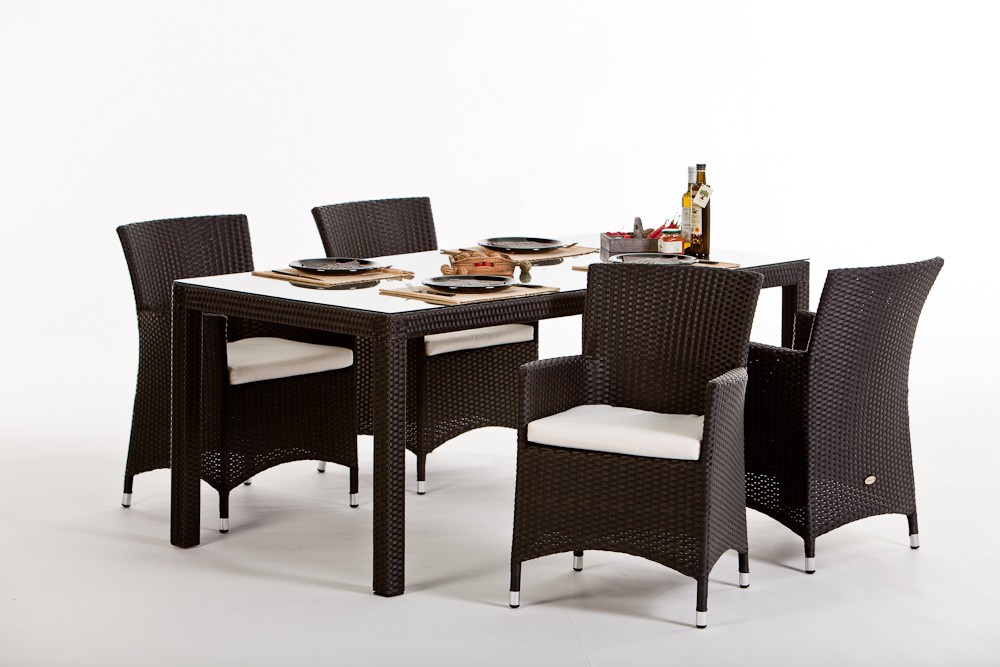 Garden Furniture Nairobi Rattan Garden Dining Set in black