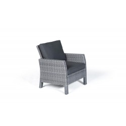Manchester Rattan Dining Lounge Armchair in Mixed Grey