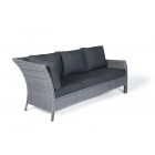Manchester Rattan Garden Furniture Dining Lounge Sofa in Mixed Grey