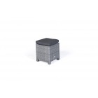 Manchester Rattan Garden Furniture Dining Lounge Foot Stool in Mixed Grey